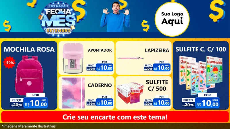 Modelo de TV para TV Horizontal com o tema Operação Fecha Mês Setembro para Papelaria