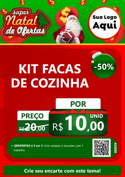 Modelo de Cartaz para Cartaz A4 Vertical com o tema Super Natal de Ofertas para Utilidades Domésticas