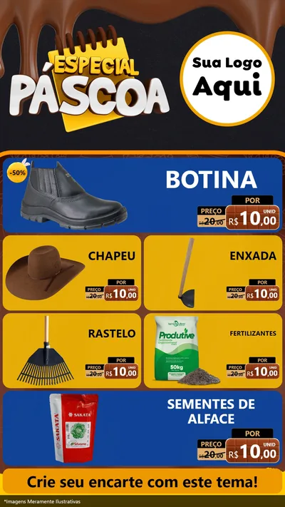 Modelo de TV para TV Vertical com o tema Especial Páscoa para Agropecuária