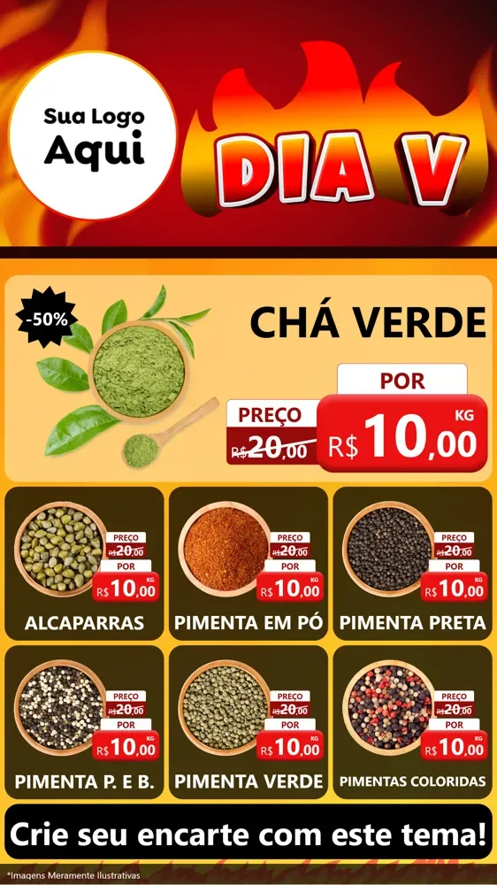 Modelo de Rede Social para Stories com o tema Dia V para Produtos Naturais
