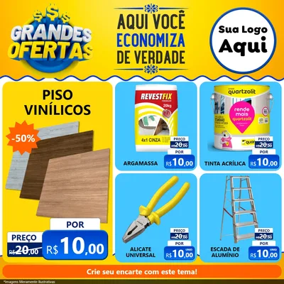 Modelo de Rede Social para Feed Facebook com o tema Grandes Ofertas para Material para Construção