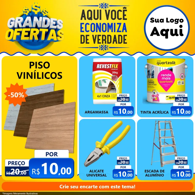 Modelo de Rede Social para Feed Facebook com o tema Grandes Ofertas para Material para Construção