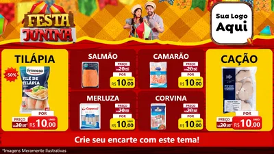 Modelo de TV para TV Horizontal com o tema Festa Junina para Peixaria
