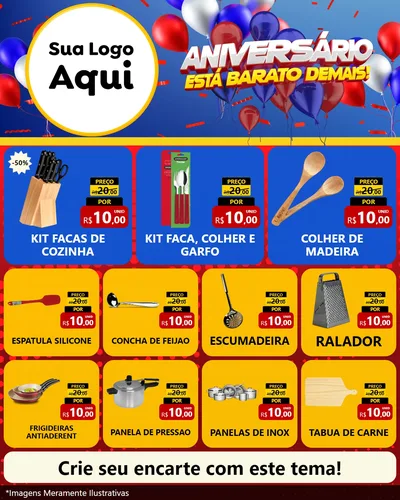 Modelo de Rede Social para Feed Instagram com o tema Aniversário para Utilidades Domésticas