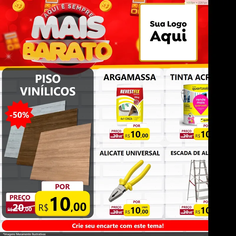 Modelo de Rede Social para Feed Facebook com o tema Mais Barato para Material para Construção
