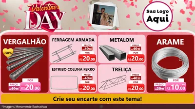 Modelo de TV para TV Horizontal com o tema Valentine's Day para Ferragens