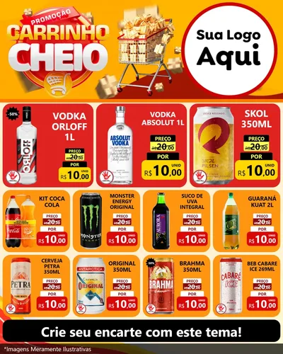 Modelo de Rede Social para Feed Instagram com o tema Promoção carrinho cheio para Distribuidora de bebidas