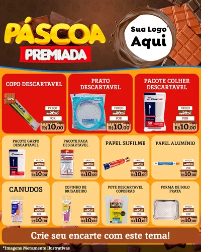 Modelo de Rede Social para Feed Instagram com o tema Páscoa Premiada para Embalagens