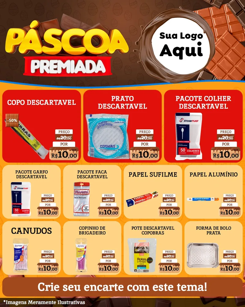Modelo de Rede Social para Feed Instagram com o tema Páscoa Premiada para Embalagens