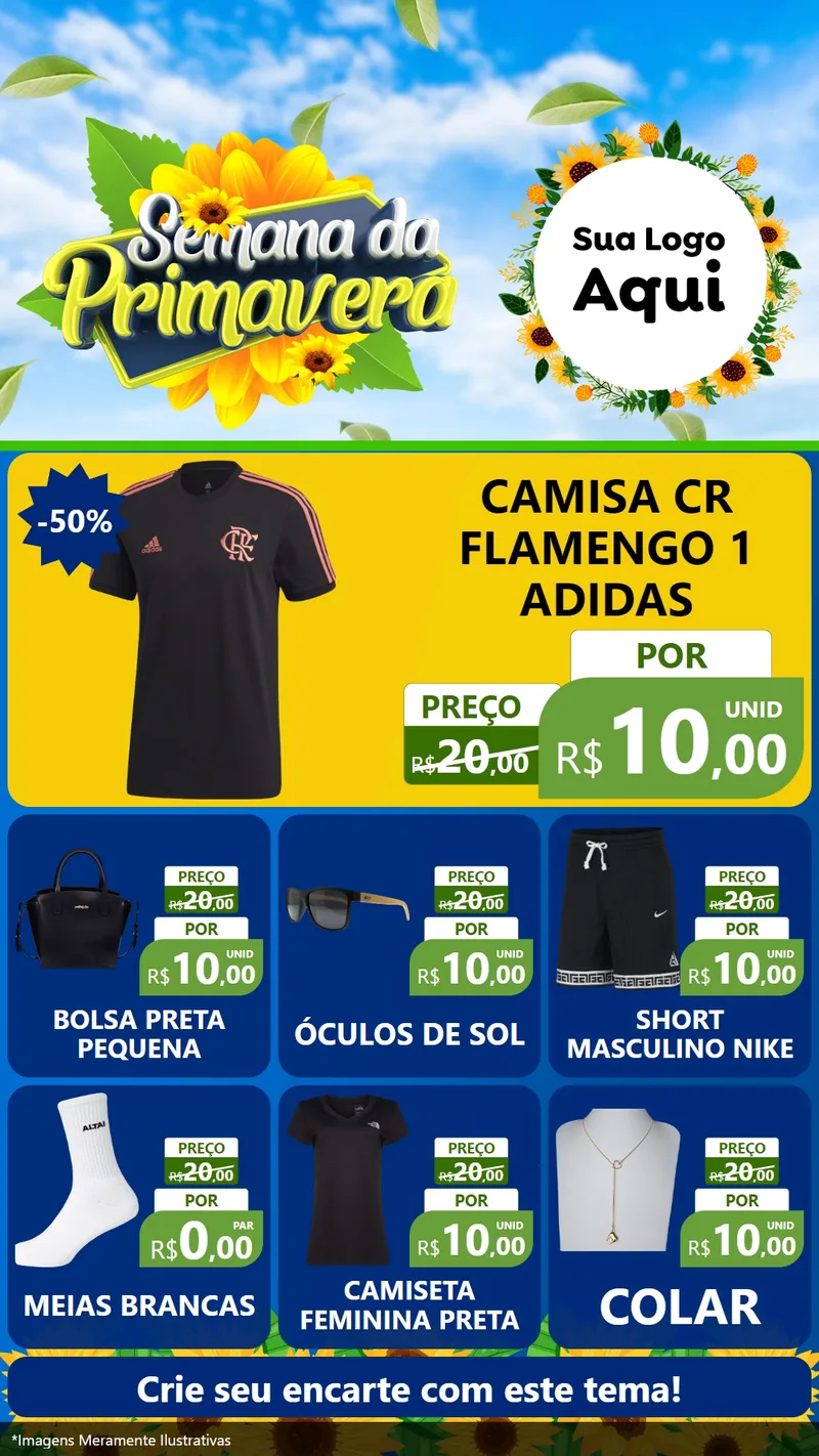 Modelo de Rede Social para Stories com o tema Semana da Primavera para Roupas e acessórios