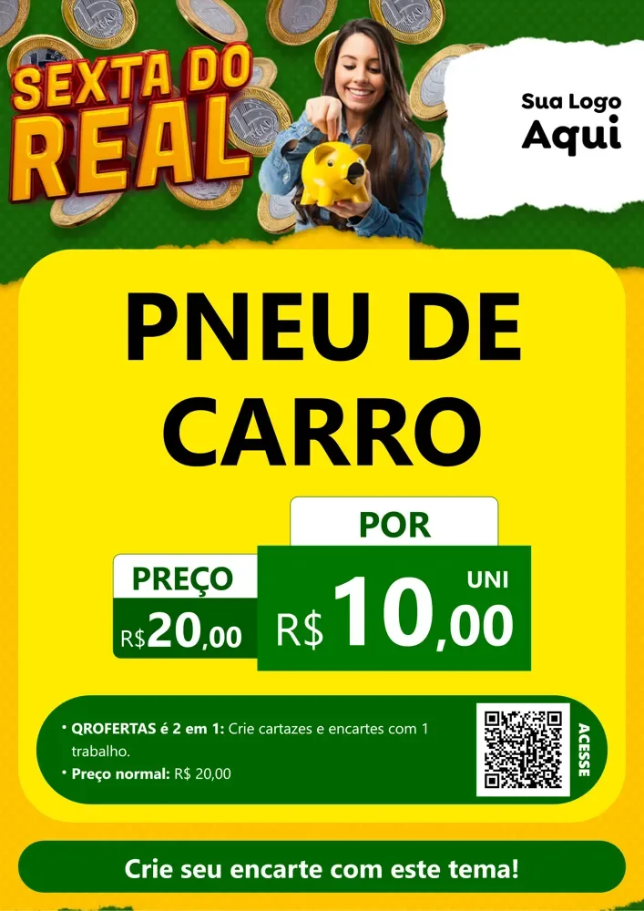 Modelo de Cartaz para Cartaz A4 Vertical com o tema Sexta do Real para Auto peças