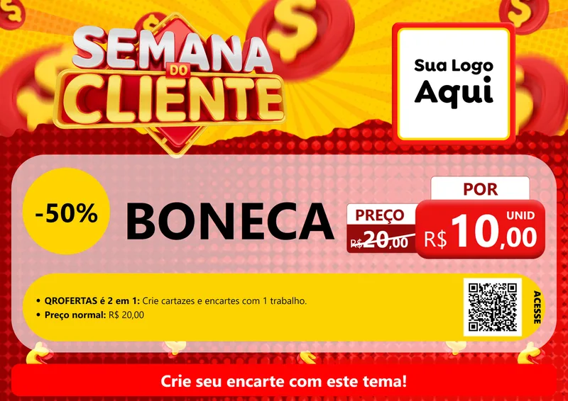 Modelo de Cartaz para Cartaz A4 Horizontal com o tema Semana do Cliente para Brinquedos