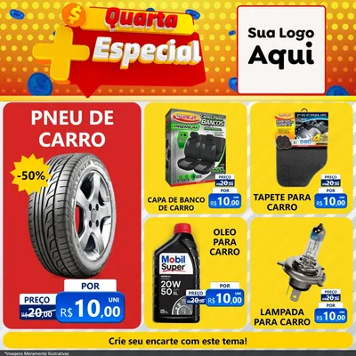 Modelo de Rede Social para Feed Facebook com o tema Quarta Mais Especial para Auto peças