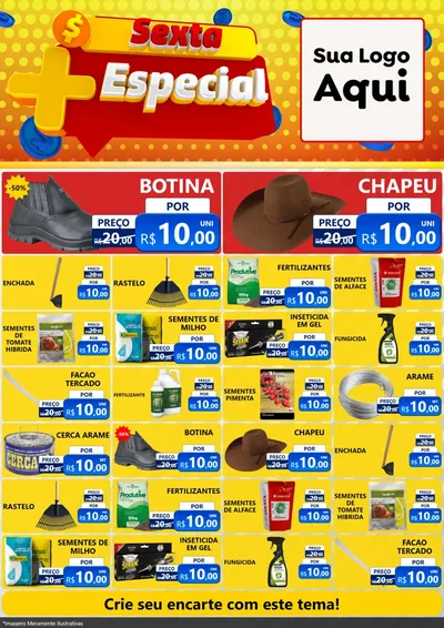 Modelo de Encarte para Encarte A4 Vertical com o tema Sexta Mais Especial para Agropecuária