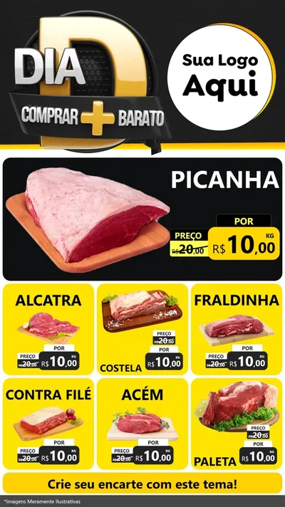 Modelo de Rede Social para Stories com o tema Dia D Mais Economia para Açougue