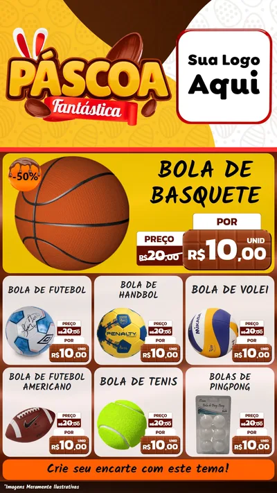 Modelo de Rede Social para Stories com o tema Páscoa Fantástica para Artigos Esportivos