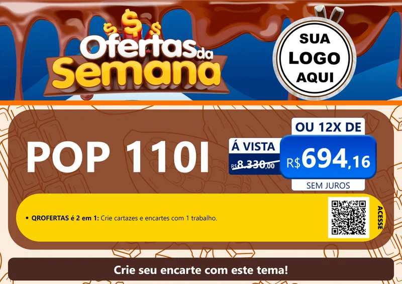 Modelo de Cartaz para Cartaz A4 Horizontal com o tema Ofertas da Semana - Páscoa para Concessionaria de Motos