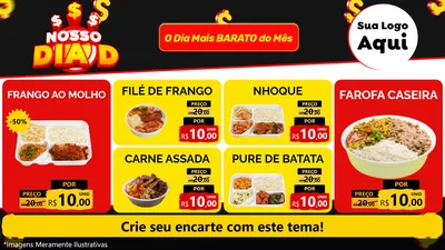 Modelo de TV para TV Horizontal com o tema Nosso Dia D para Restaurante