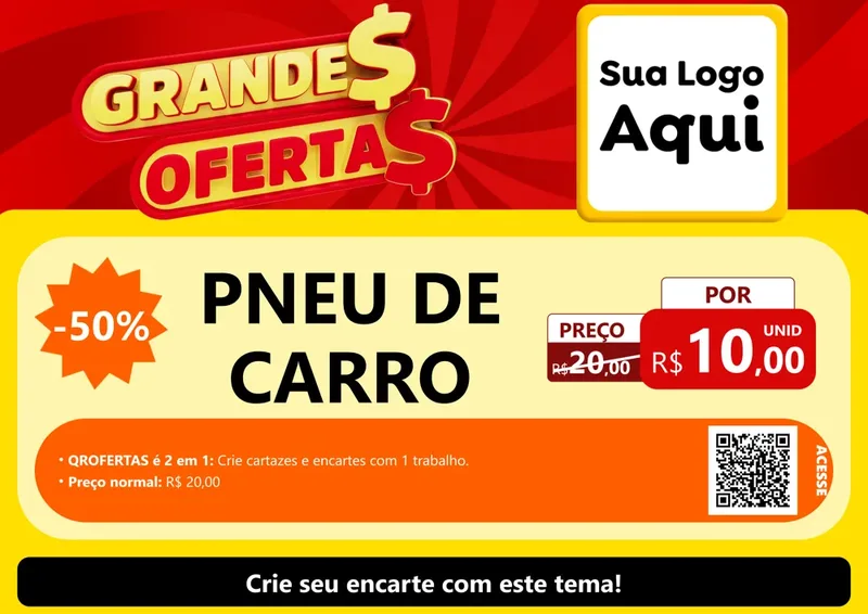 Modelo de Cartaz para Cartaz A4 Horizontal com o tema Grandes Ofertas para Auto peças