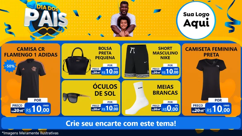 Modelo de TV para TV Horizontal com o tema Dia dos Pais para Roupas e acessórios