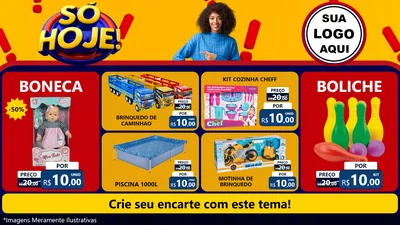 Modelo de TV para TV Horizontal com o tema Só Hoje! para Brinquedos