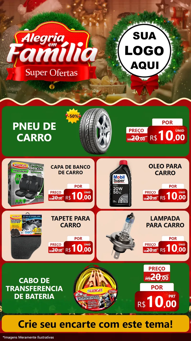 Modelo de TV para TV Vertical com o tema Alegria Em Família - Super Ofertas para Auto peças