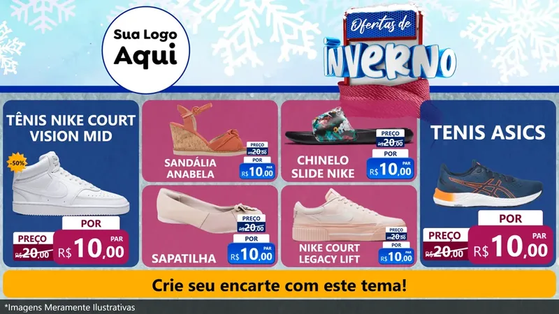 Modelo de TV para TV Horizontal com o tema Ofertas de Inverno para Calçados