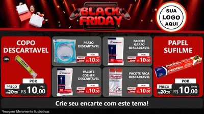 Modelo de TV para TV Horizontal com o tema Black Friday para Embalagens
