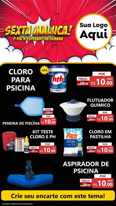 Modelo de TV para TV Vertical com o tema Sexta Maluca! para Produtos para Piscina