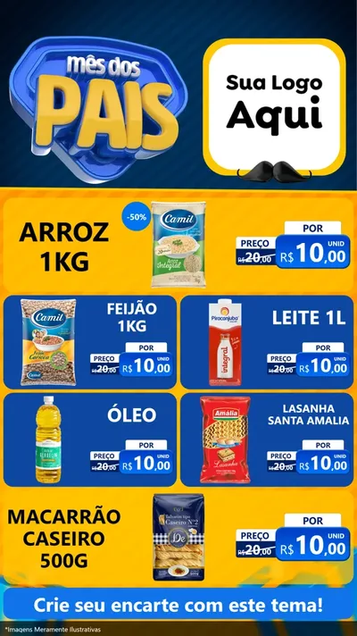 Modelo de TV para TV Vertical com o tema Mês dos Pais para Supermercado