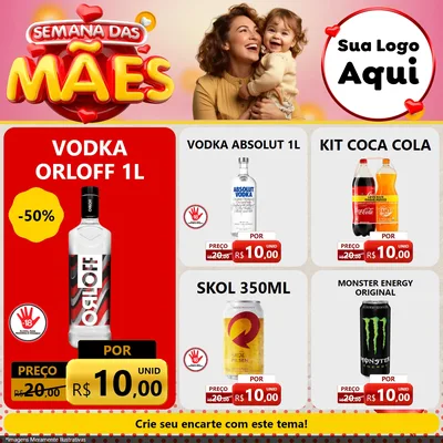 Modelo de Rede Social para Feed Facebook com o tema Semana das Mães para Distribuidora de bebidas