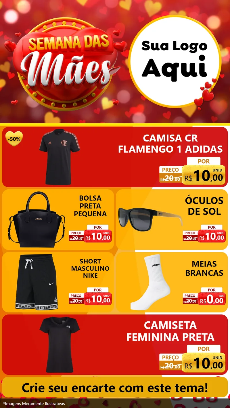 Modelo de TV para TV Vertical com o tema Semana das Mães para Roupas e acessórios