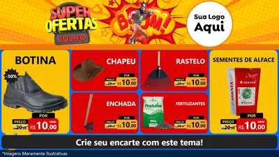 Modelo de TV para TV Horizontal com o tema Super Ofertas Julho para Agropecuária