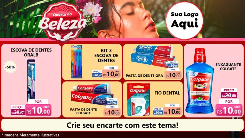 Modelo de TV para TV Horizontal com o tema Quarta da Beleza para Higiene Pessoal