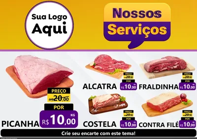 Modelo de Encarte para Encarte A4 Horizontal com o tema Nossos Serviços para Açougue