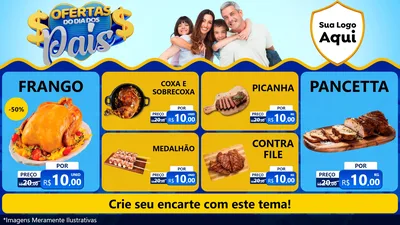 Modelo de TV para TV Horizontal com o tema Ofertas do Dia dos Pais para Assados