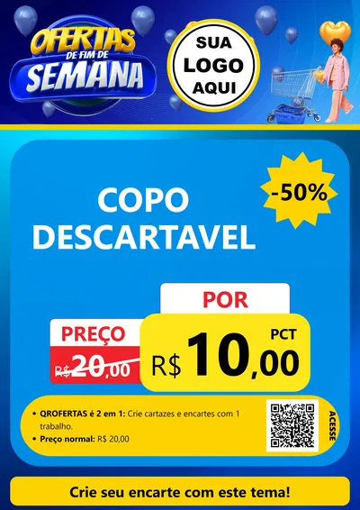 Modelo de Cartaz para Cartaz A4 Vertical com o tema Ofertas de Fim de Semana para Embalagens