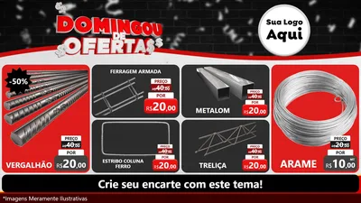 Modelo de TV para TV Horizontal com o tema Domingou de Ofertas para Ferragens