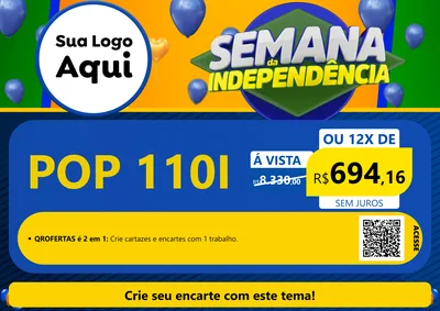Modelo de Cartaz para Cartaz A4 Horizontal com o tema Semana da Independência para Concessionaria de Motos