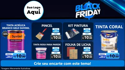 Modelo de TV para TV Horizontal com o tema Black Friday para Tintas e Ferramentas