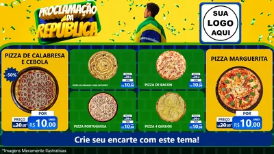 Modelo de TV para TV Horizontal com o tema Proclamação da República para Pizzaria