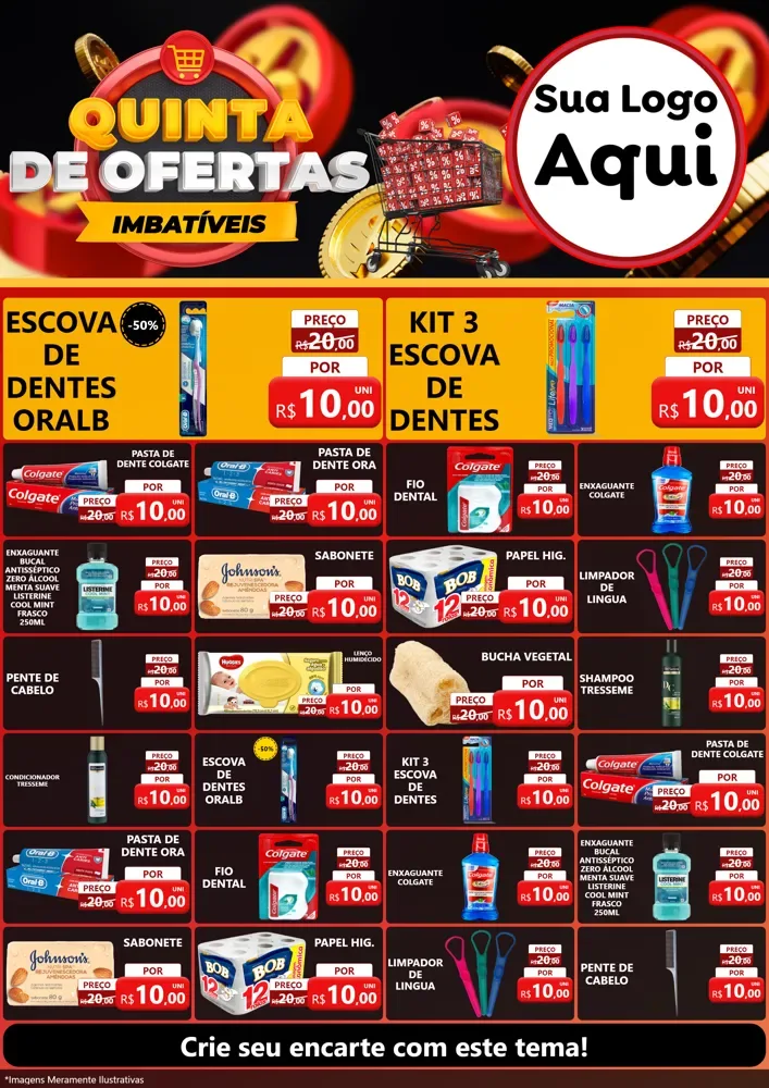 Modelo de Encarte para Encarte A4 Vertical com o tema Quinta de Ofertas Imbatíveis para Higiene Pessoal