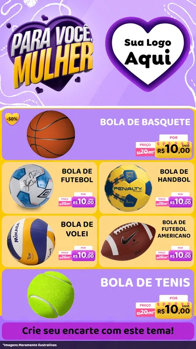 Modelo de TV para TV Vertical com o tema Para Você, Mulher para Artigos Esportivos