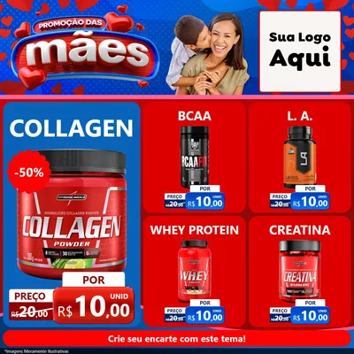 Modelo de Rede Social para Feed Facebook com o tema Promoção das Mães para Suplementos alimentares