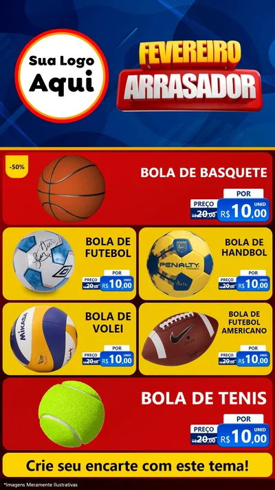 Modelo de TV para TV Vertical com o tema Fevereiro Arrasador para Artigos Esportivos