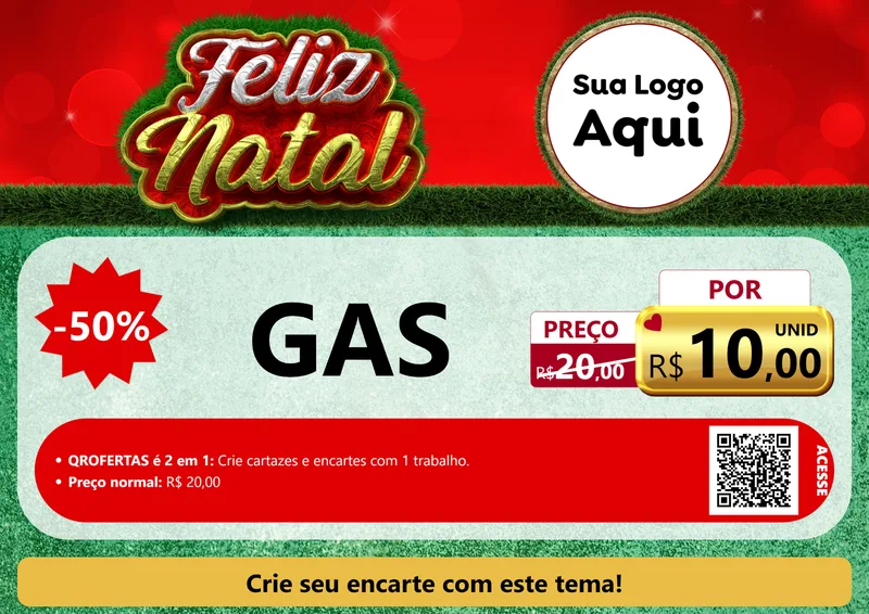 Modelo de Cartaz para Cartaz A4 Horizontal com o tema Feliz Natal para Água e gás