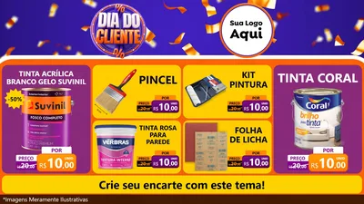 Modelo de TV para TV Horizontal com o tema Dia do Cliente para Tintas e Ferramentas