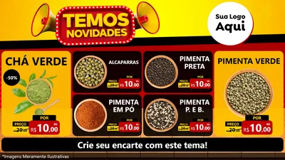 Modelo de TV para TV Horizontal com o tema Temos Novidades para Produtos Naturais