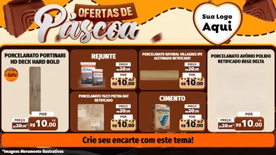 Modelo de TV para TV Horizontal com o tema Ofertas de Páscoa para Pisos e revestimentos