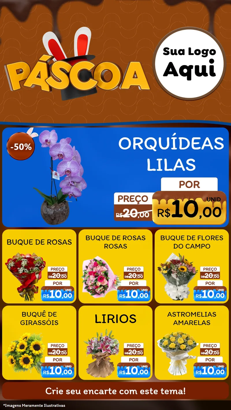 Modelo de Rede Social para Stories com o tema Páscoa para Floricultura e jardim